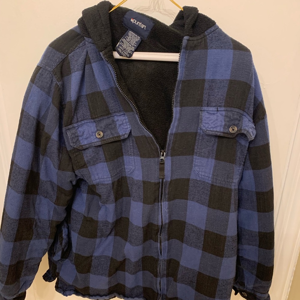 Flannel hoodie jacket very warm medium